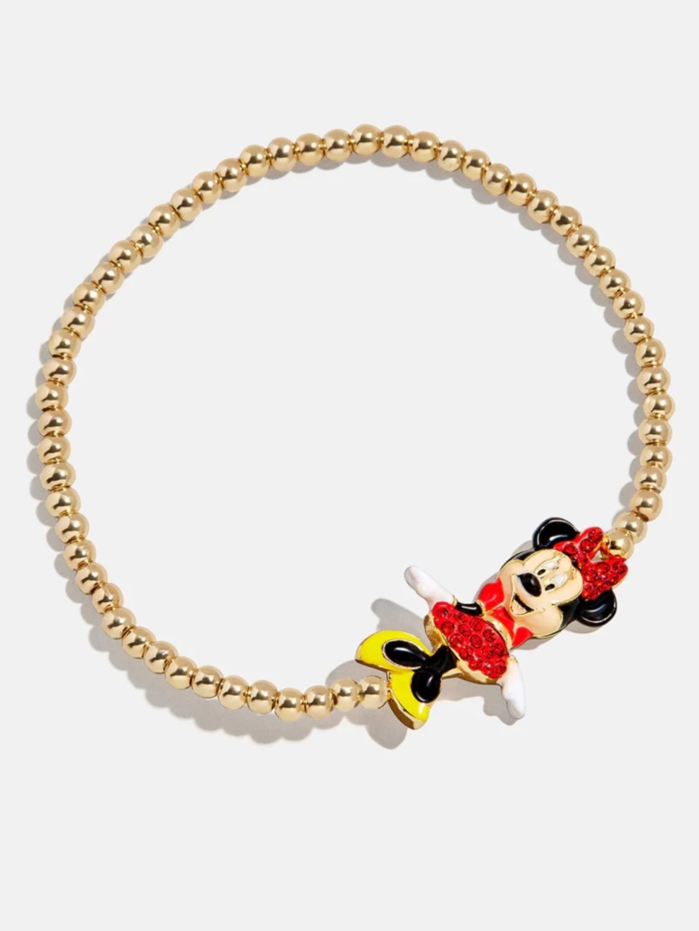 Baublebar Gold Beaded Bracelet with Minnie Mouse Charm NWT